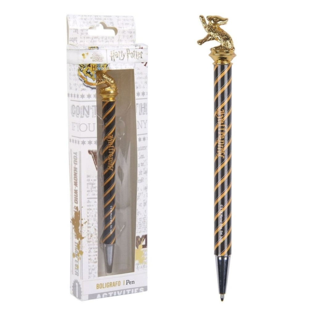 Bolígrafo Harry Potter Hufflepuff Amarillo - Producto Oficial Noble Collection