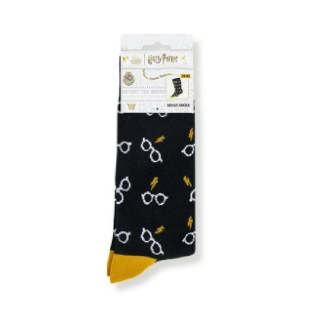 Calcetines Unisex Adulto Harry Potter – hombres y mujeres fans Harry Potter Talla 38-45. Diseño de gafas.