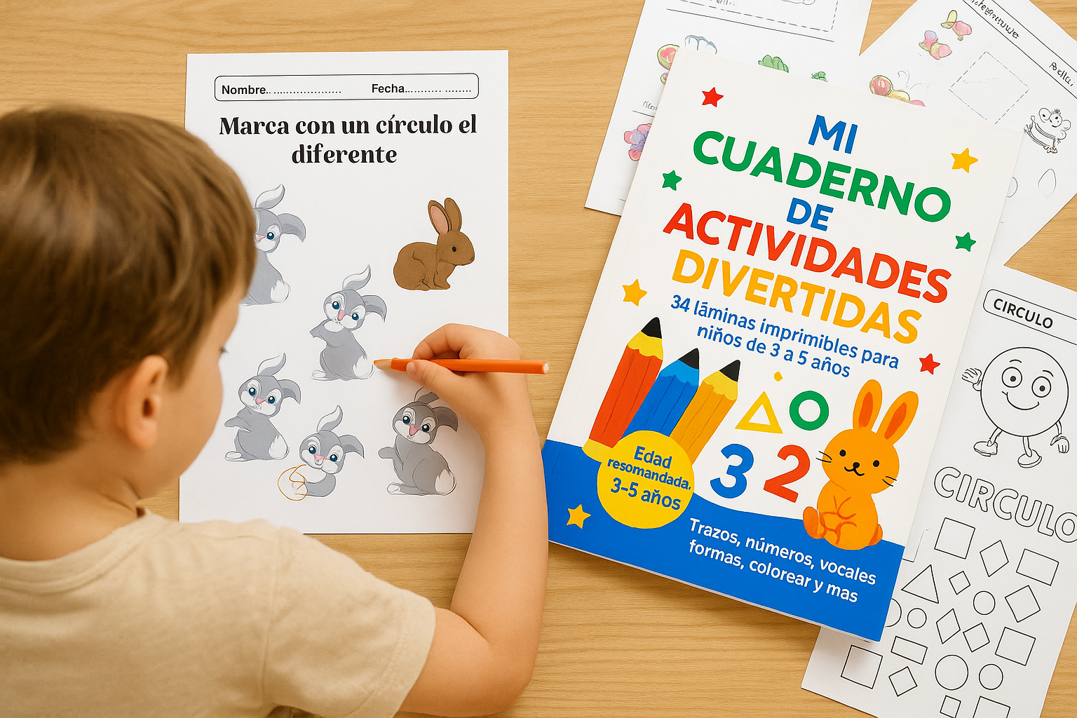 Cuaderno de Actividades Educativas Infantil – PDF Imprimible para Niños de 3 a 5 Años