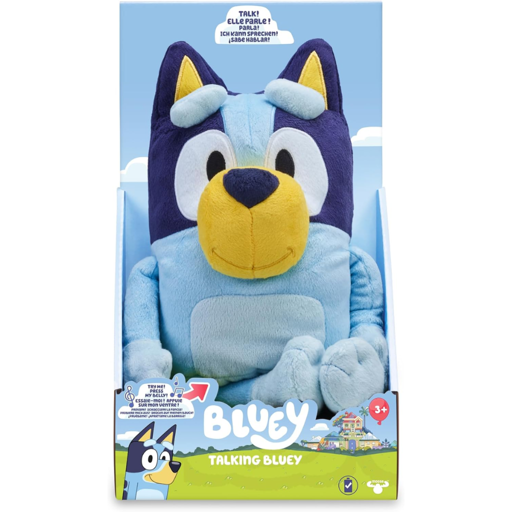 Peluche Interactivo parlante Bluey 25cm: ¡Presiona la Tripita y Escucha sus Divertidas Frases! (+3 Años)