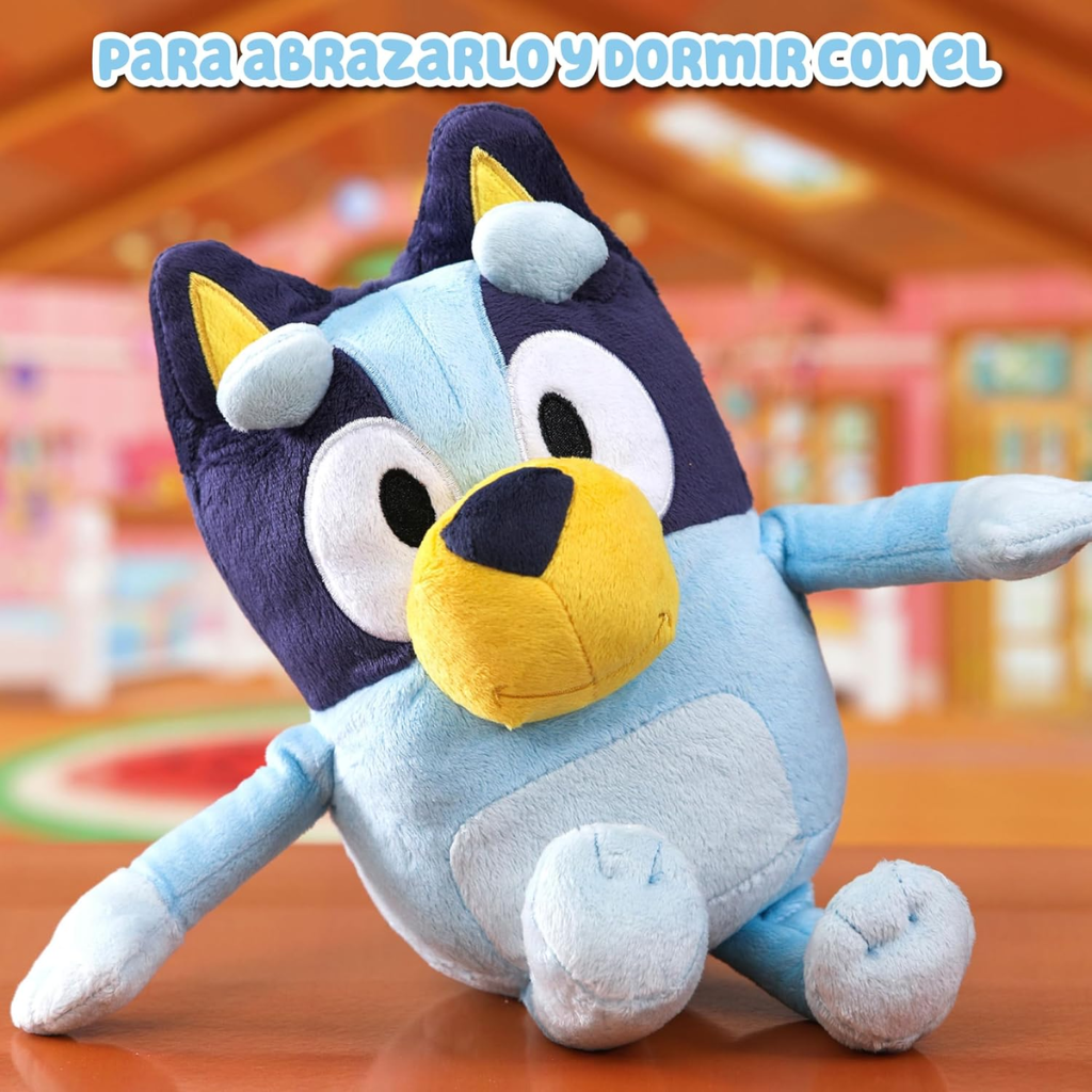 Peluche Interactivo parlante Bluey 25cm: ¡Presiona la Tripita y Escucha sus Divertidas Frases! (+3 Años)