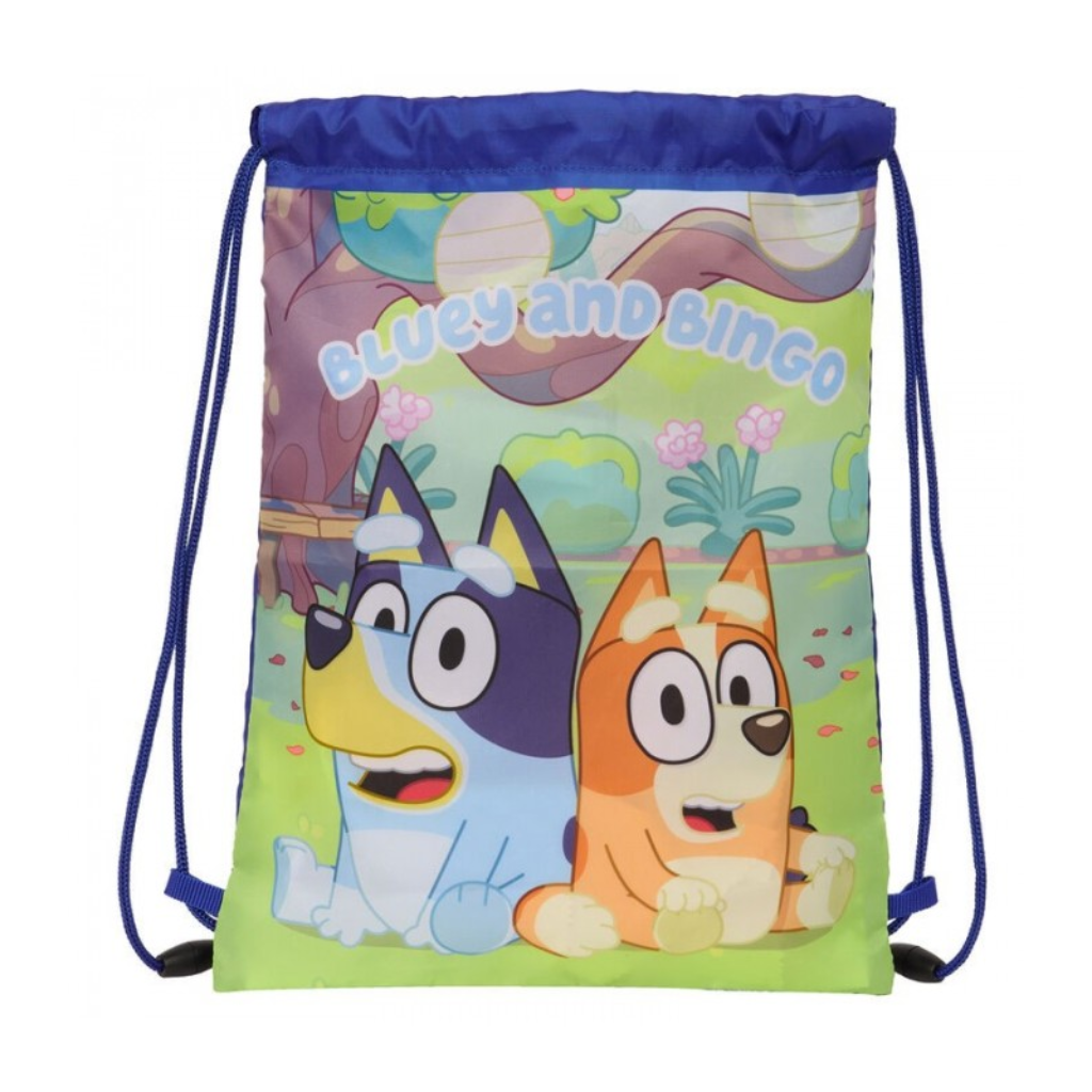 Saco Bluey 34cm: Mochila Infantil con Bolsillo y Cierre Seguro