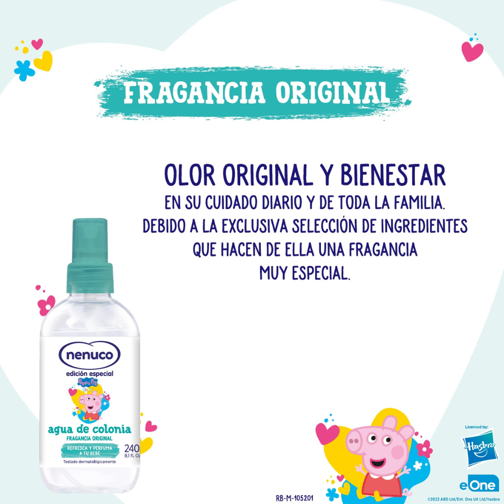 Set de Perfume Infantil Nenuco Peppa Pig 2 Piezas - Eau de Cologne 240ml + Vaso Aprendizaje