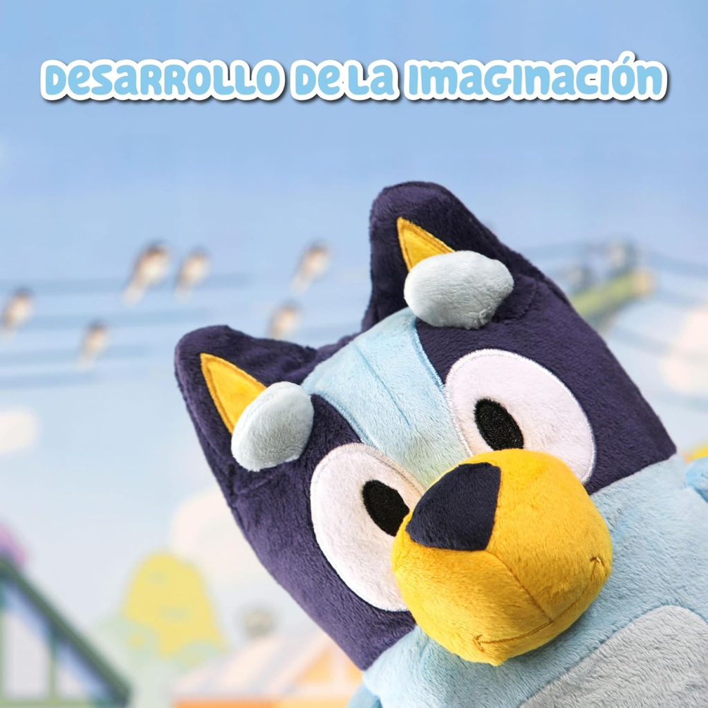 Peluche Interactivo parlante Bluey 25cm: ¡Presiona la Tripita y Escucha sus Divertidas Frases! (+3 Años)