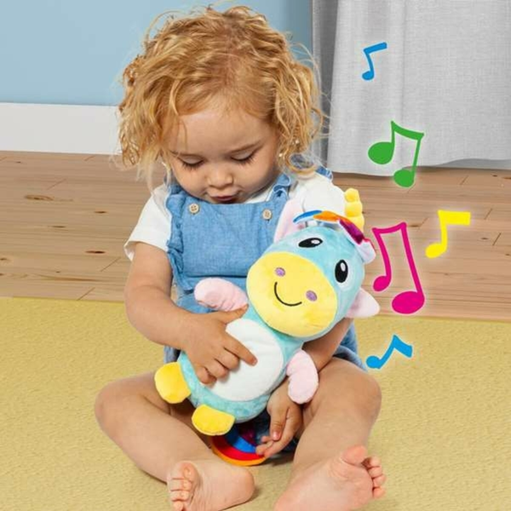 Peluche Musical Moltó Gusyluz: El Mejor Amigo para Dormir de tu Bebé. Nanas, Luces relajantes  y Suavidad para un Sueño Profundo (24 cm)