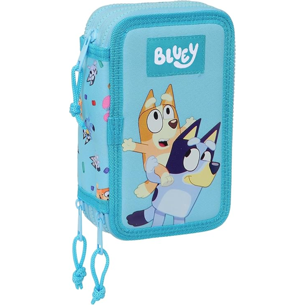 Plumier Bluey 36 Piezas Triple - Estuche Escolar Completo con Material de Dibujo y Escritura