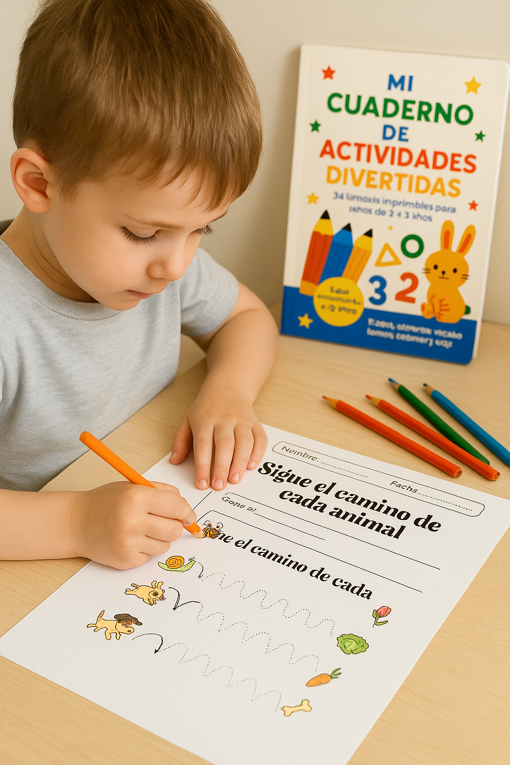 Cuaderno de Actividades Educativas Infantil – PDF Imprimible para Niños de 3 a 5 Años