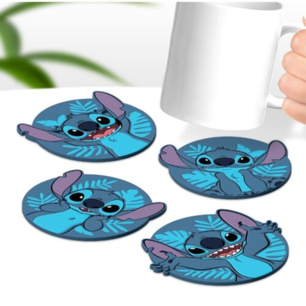 Set 4 Posavasos Stitch Disney - ¡Protege tu mesa con el toque más adorable!